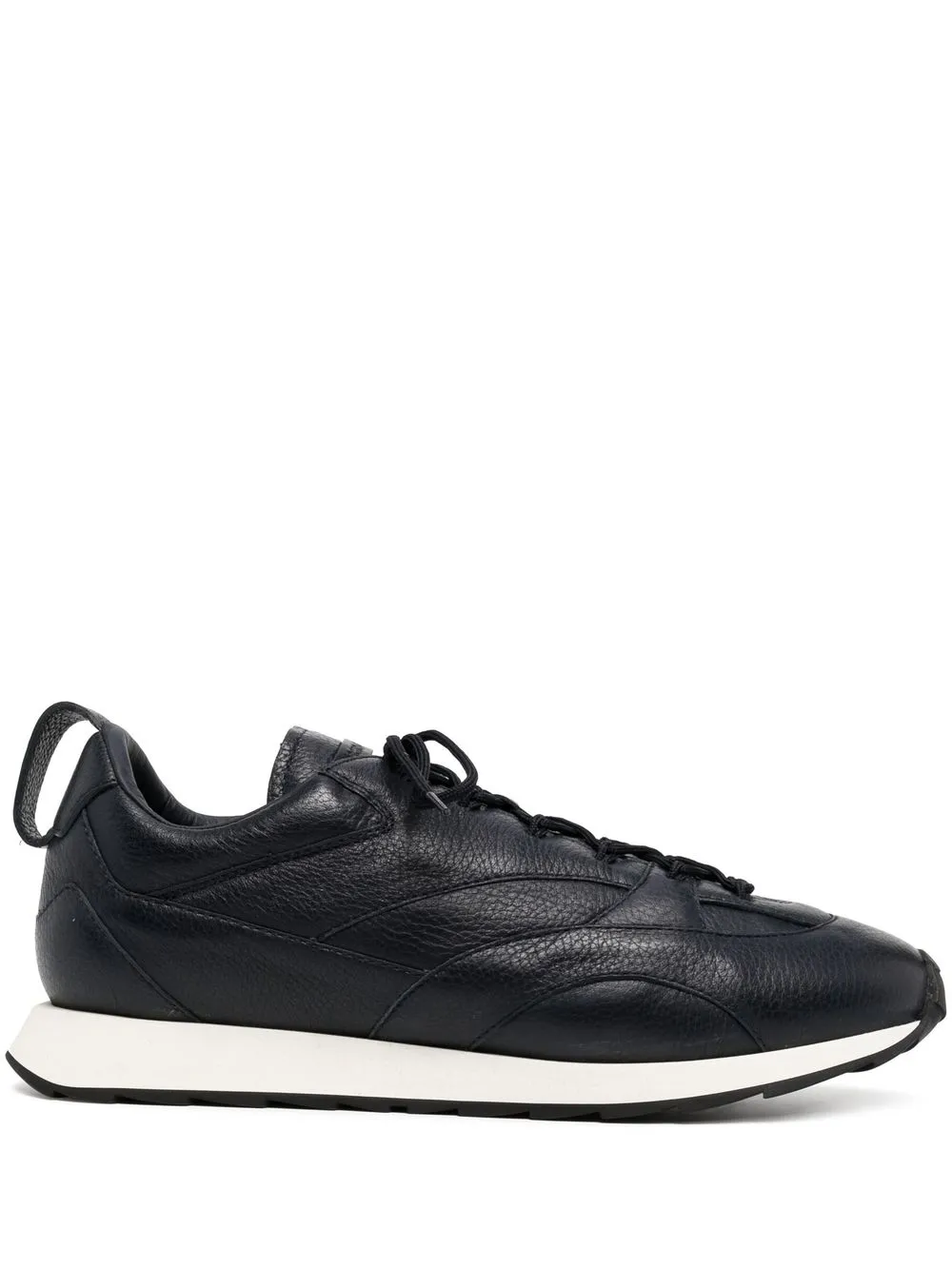 GIORGIO ARMANI PANELLED-DESIGN LOGO LOW-TOP SNEAKERS