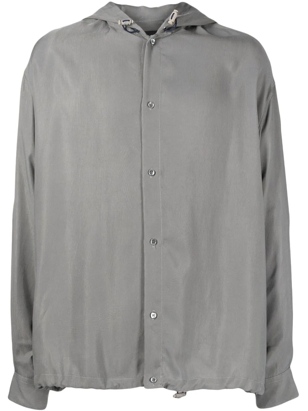 

Giorgio Armani hooded button-down shirt - Grey