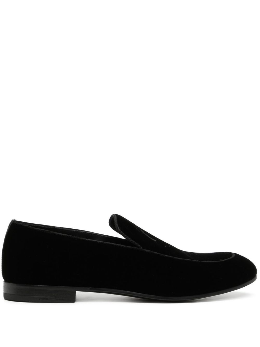 

Giorgio Armani mocasines con logo bordado - Negro