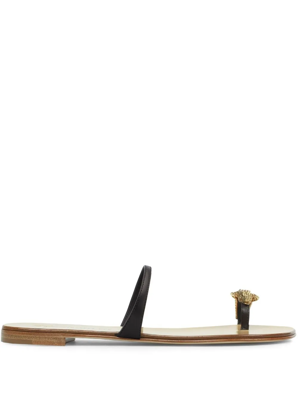 

Giuseppe Zanotti flip flops con motivo de piel de lagarto - Negro