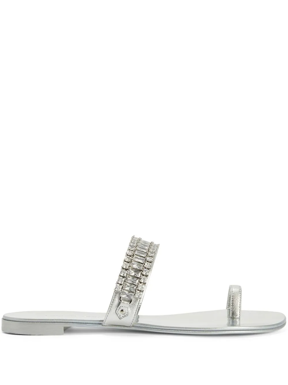 

Giuseppe Zanotti crystal-embellished metallic flip flops - Silver