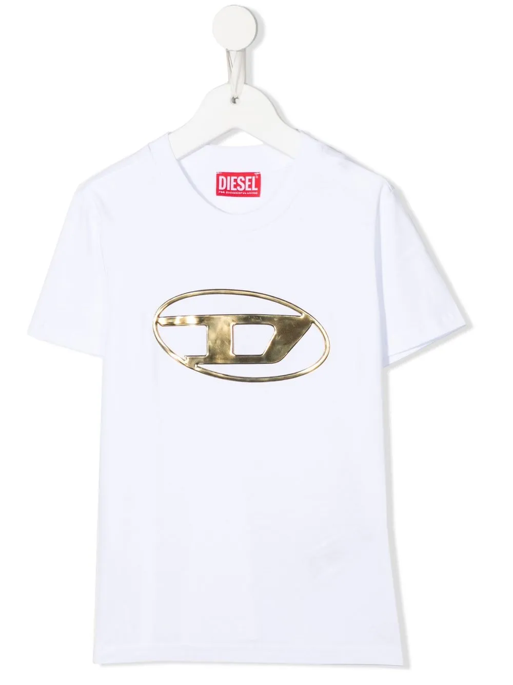 

Diesel Kids playera con logo en relieve - Blanco