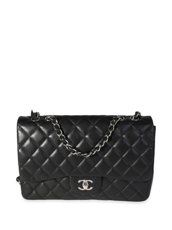 Chanel Pre-Owned Classic Flap Jumbo Shoulder Bag - Black
