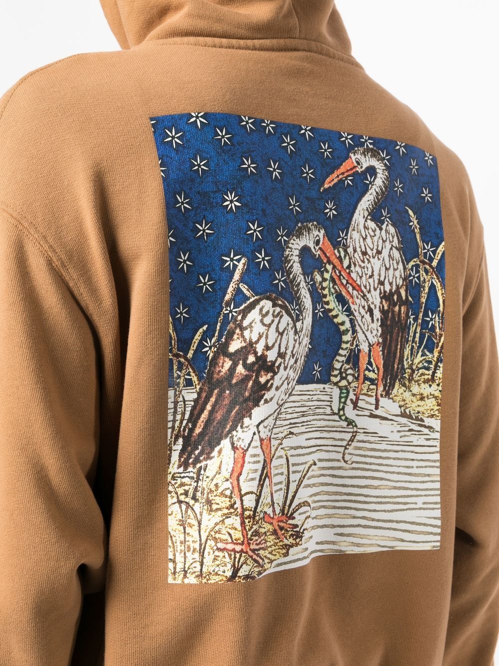 Shop Heron Preston Medieval Heron-print Cotton Hoodie In Brown