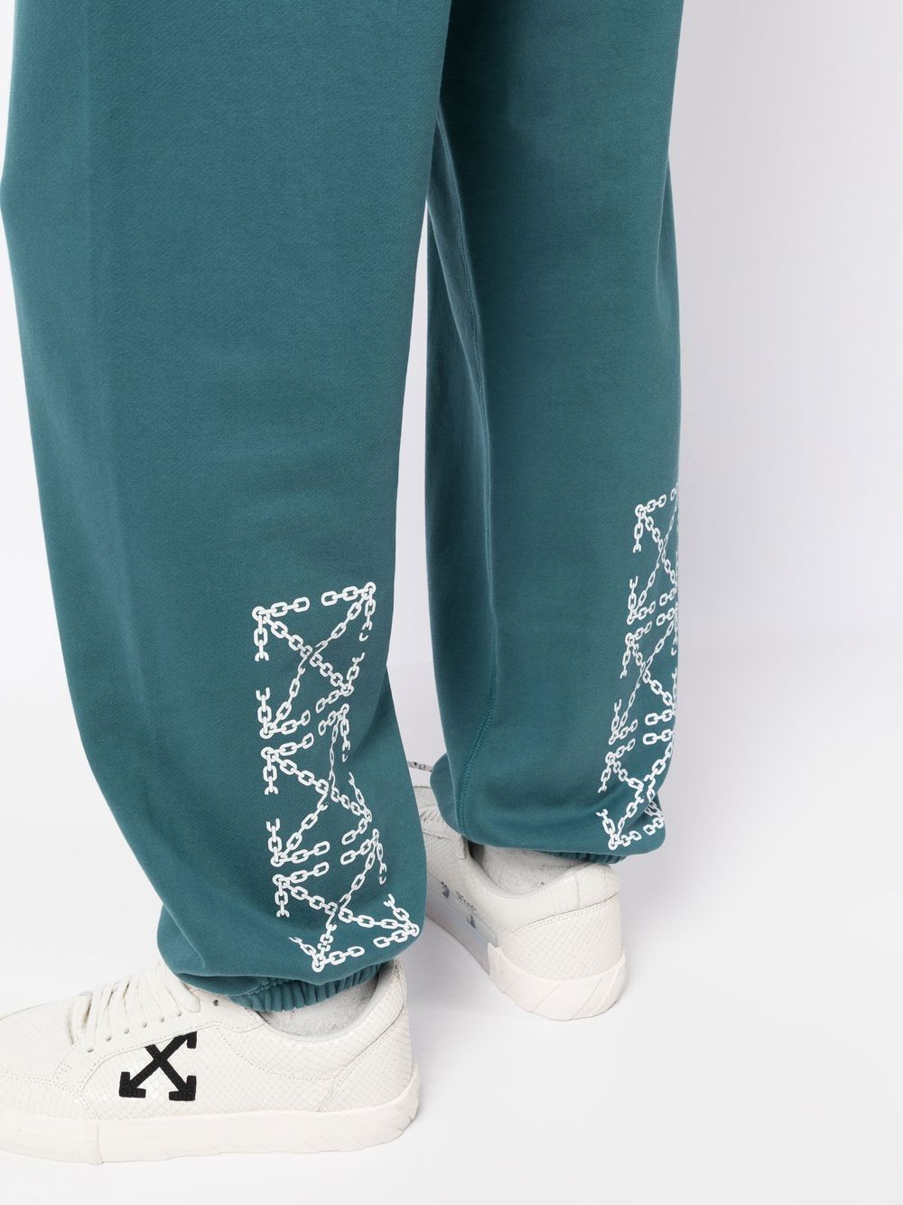 Shop Off-white Chain Arrows-print Track Pants In Green