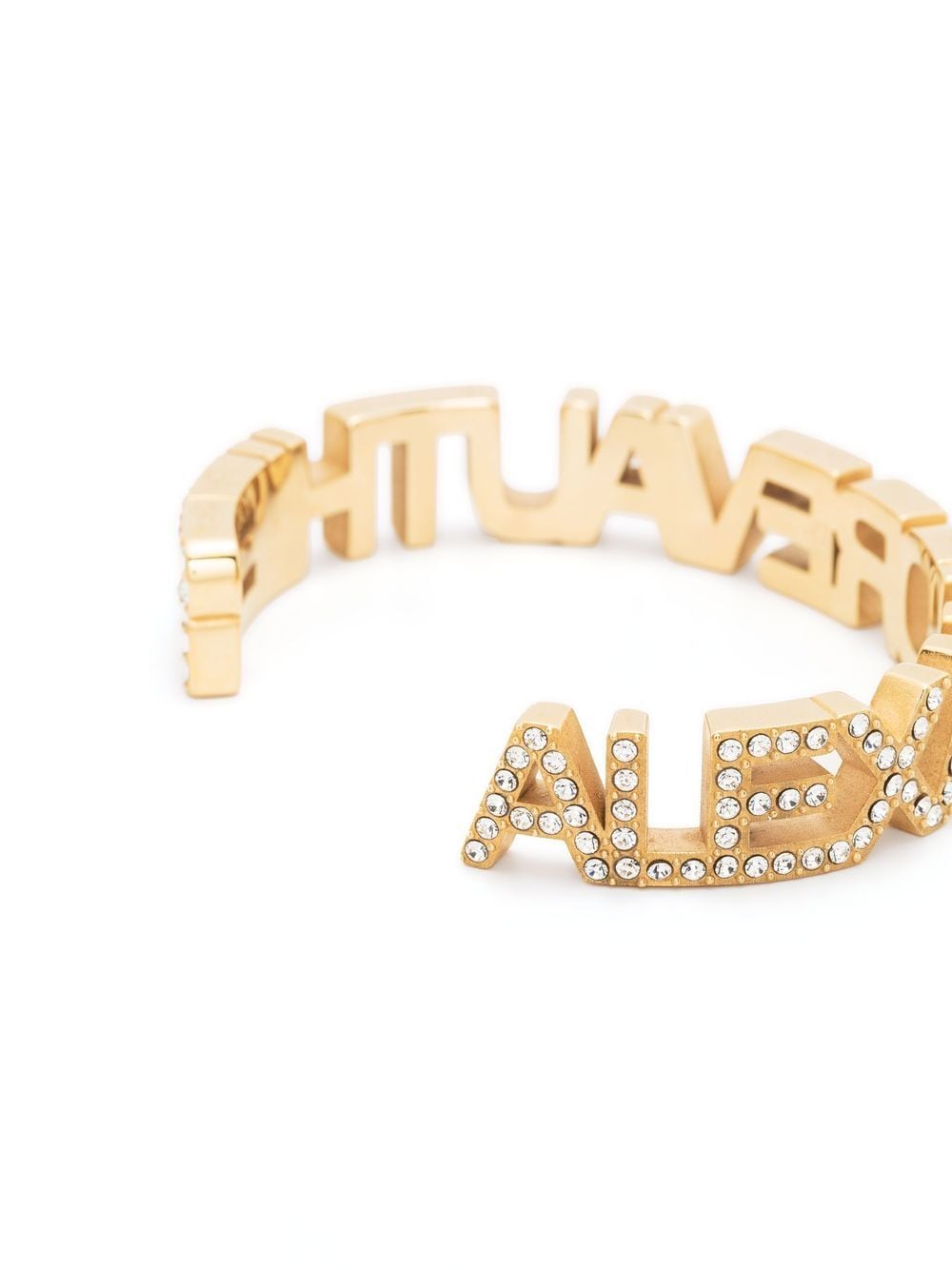 Shop Alexandre Vauthier Logo-lettering Cuff Bracelet In Gold
