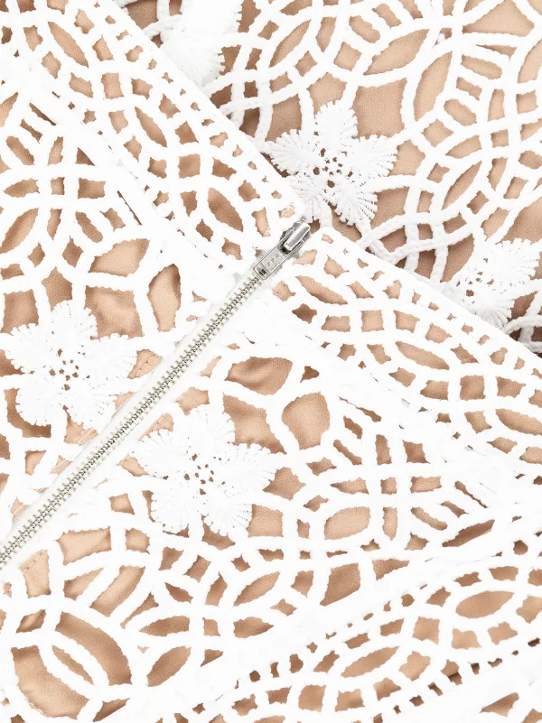 Self-Portrait Guipure Lace Tiered Minidress - Farfetch
