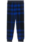 Burberry check-pattern fleece track pants - Blue