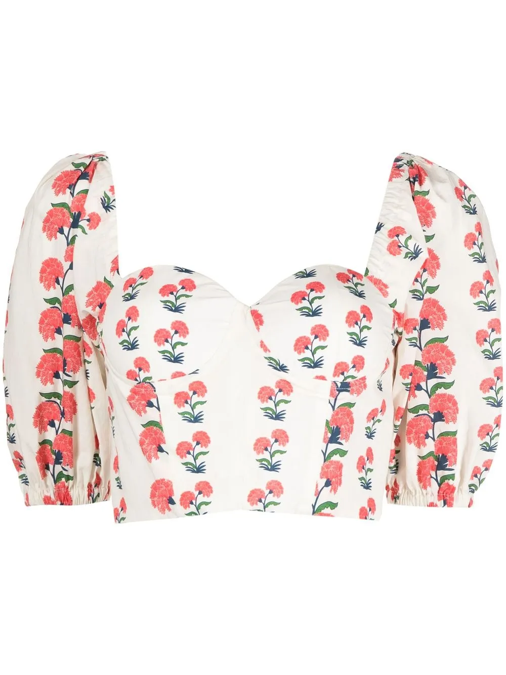 

AMOTEA Francisco floral-print crop top - Neutrals