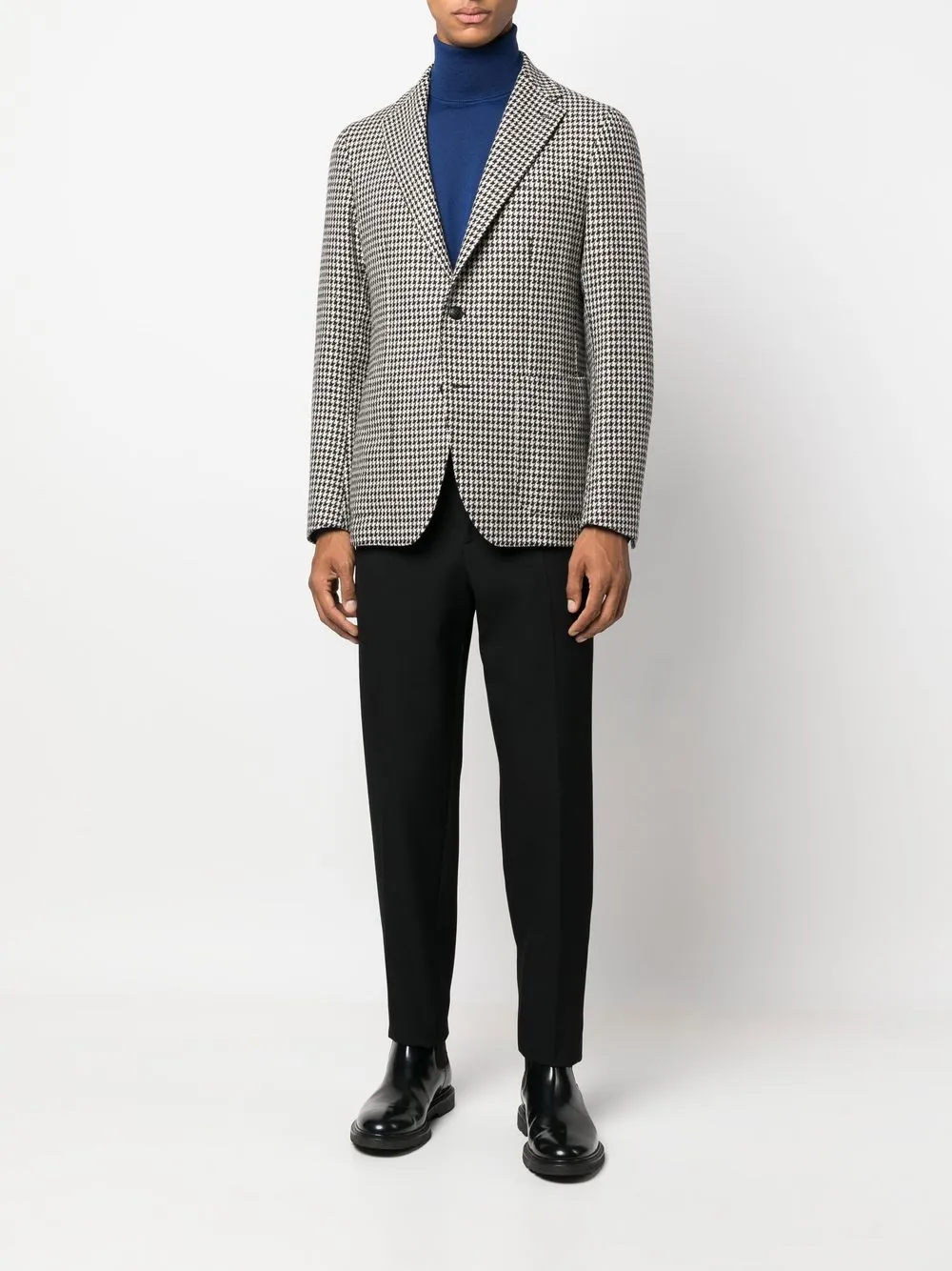 TAGLIATORE HOUNDSTOOTH-PRINT SINGLE-BREASTED BLAZER