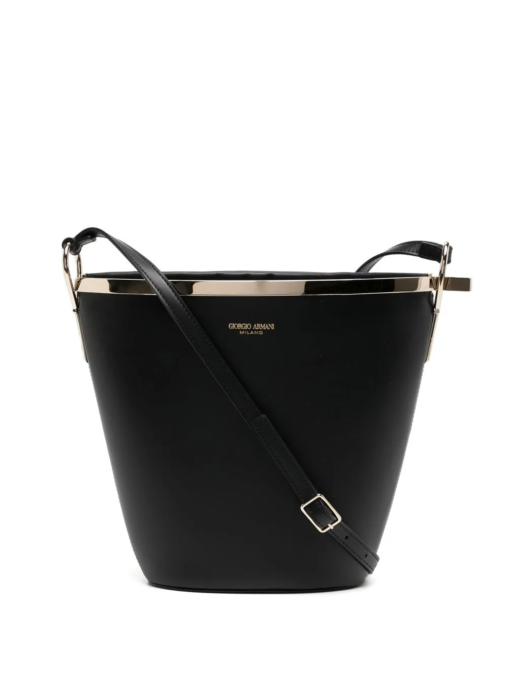 

Giorgio Armani bolsa bucket con logo en relieve - Negro