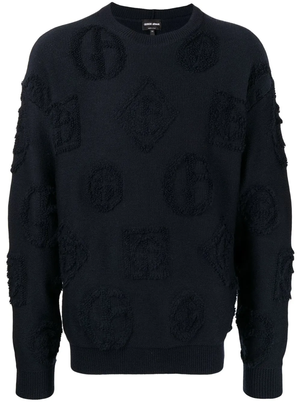 

Giorgio Armani logo-knit jumper - Blue