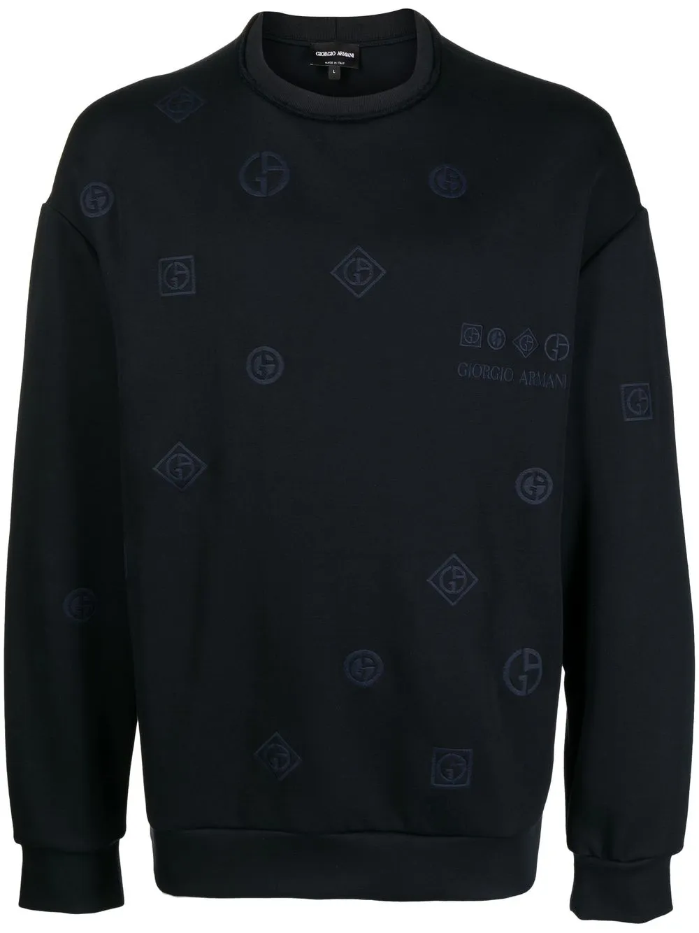 

Giorgio Armani logo-embroidered crew-neck sweatshirt - Azul