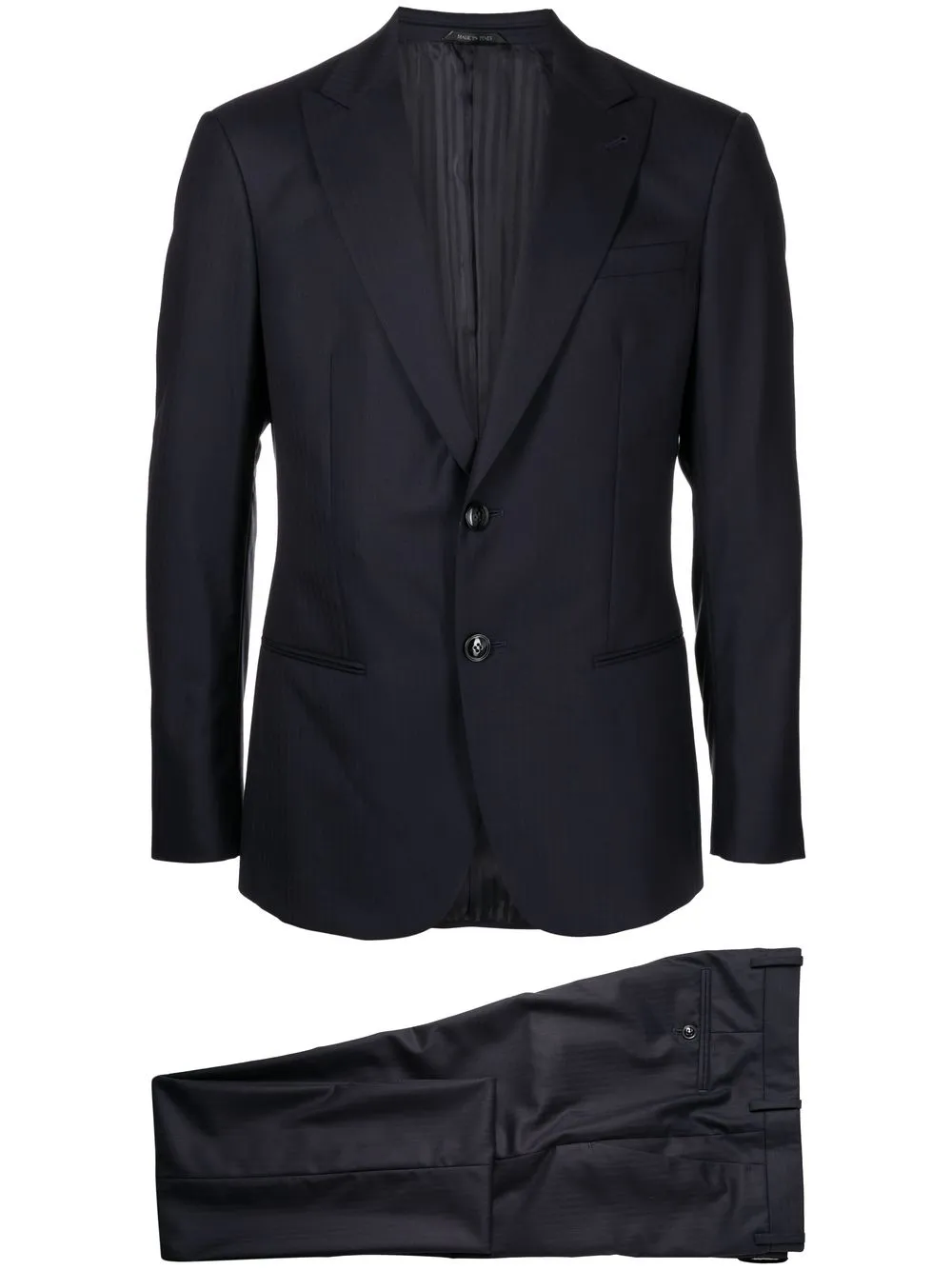 

Giorgio Armani herringbone-pattern two-piece suit - Blue