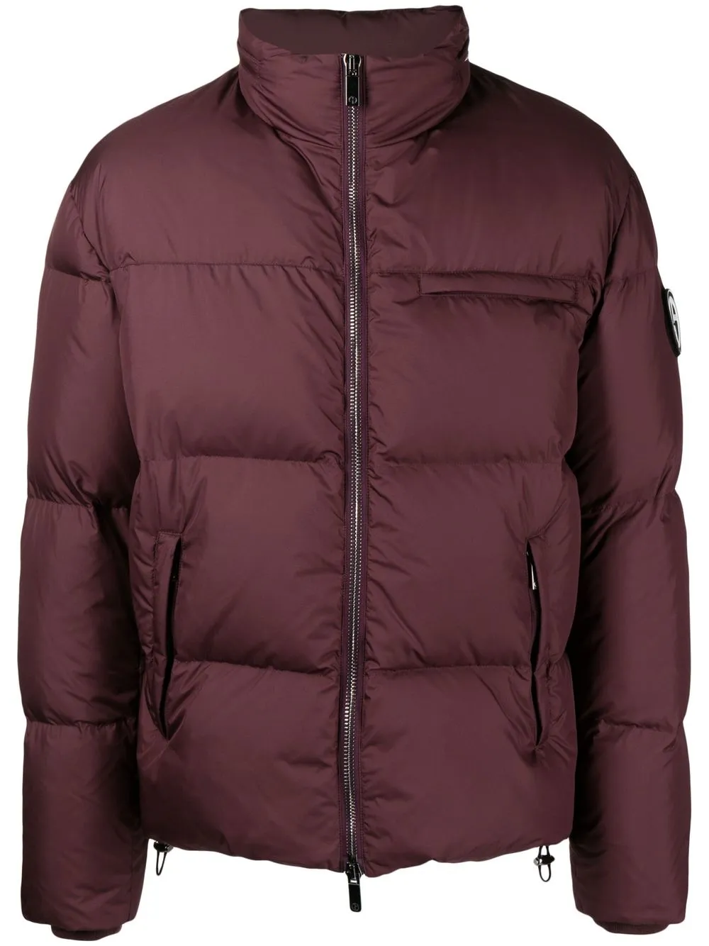 

Giorgio Armani logo-patch padded jacket - Purple