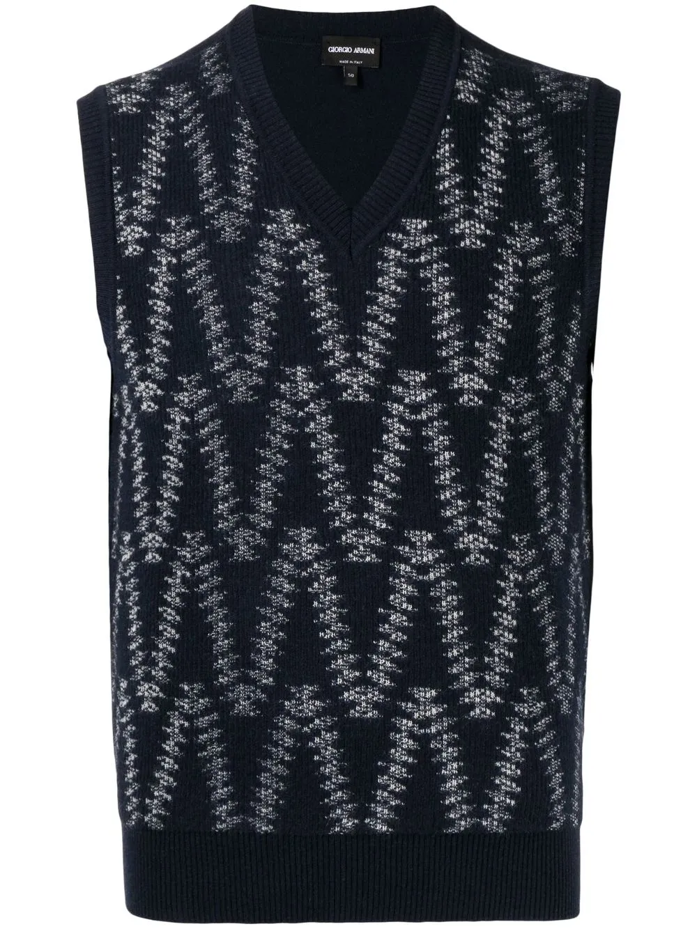 

Giorgio Armani geometric-pattern knit vest - Blue