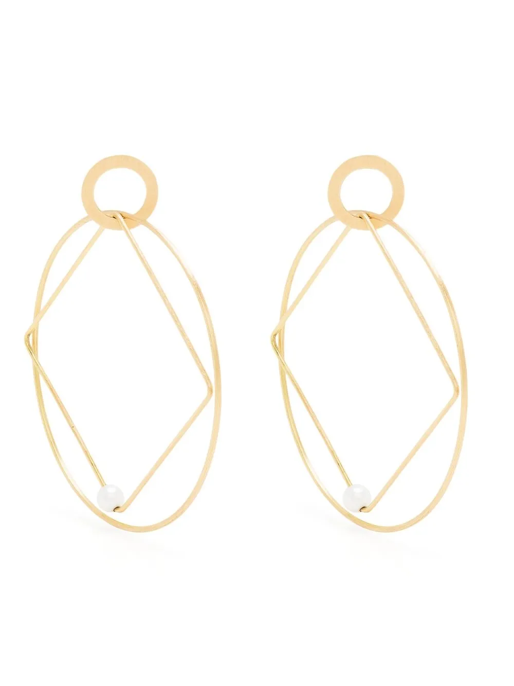 

Lia Di Gregorio aretes Cherchio Quadrato en oro amarillo de 18kt - Dorado