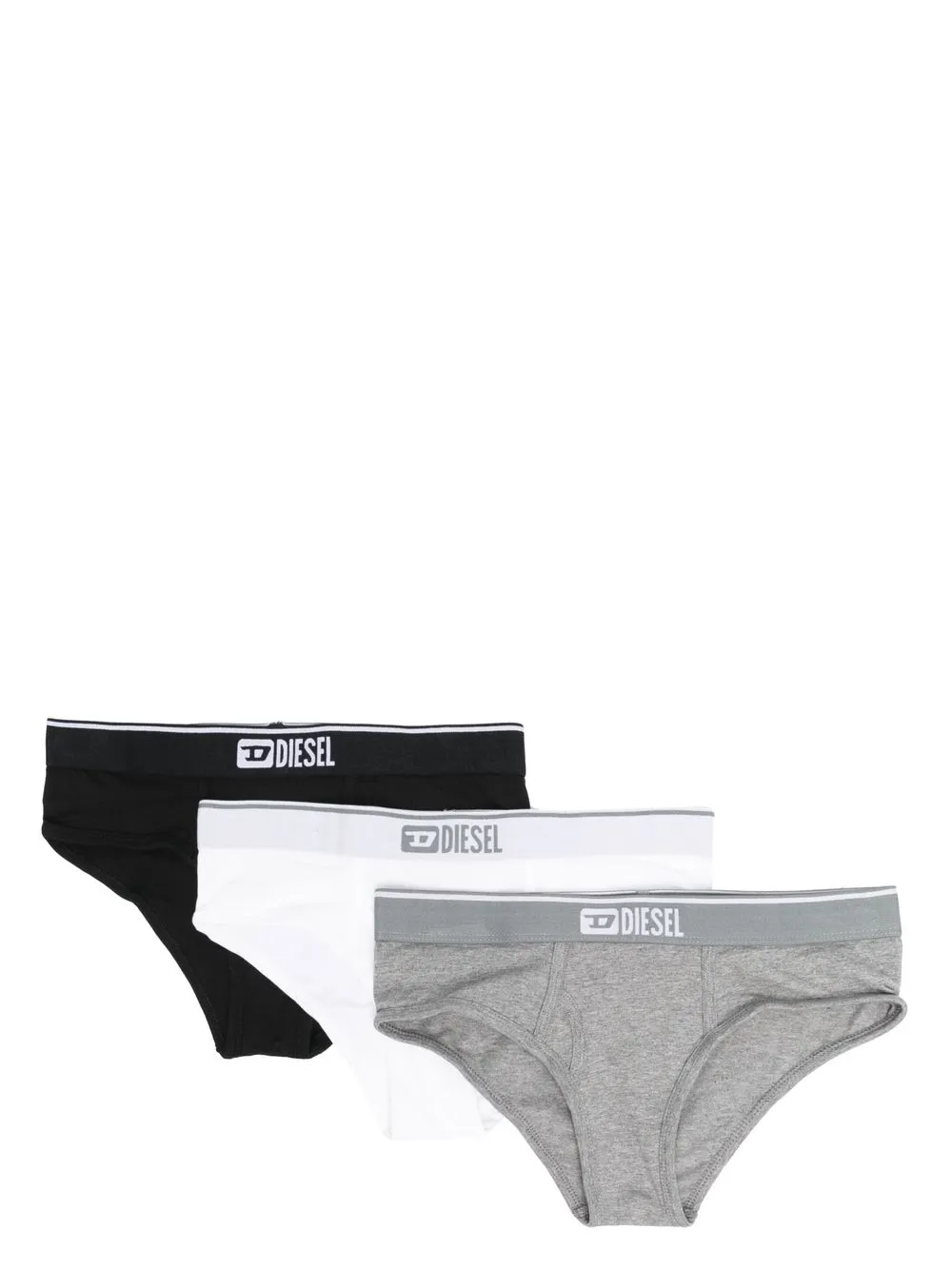 

Diesel 3 pack logo-waistband briefs - Grey
