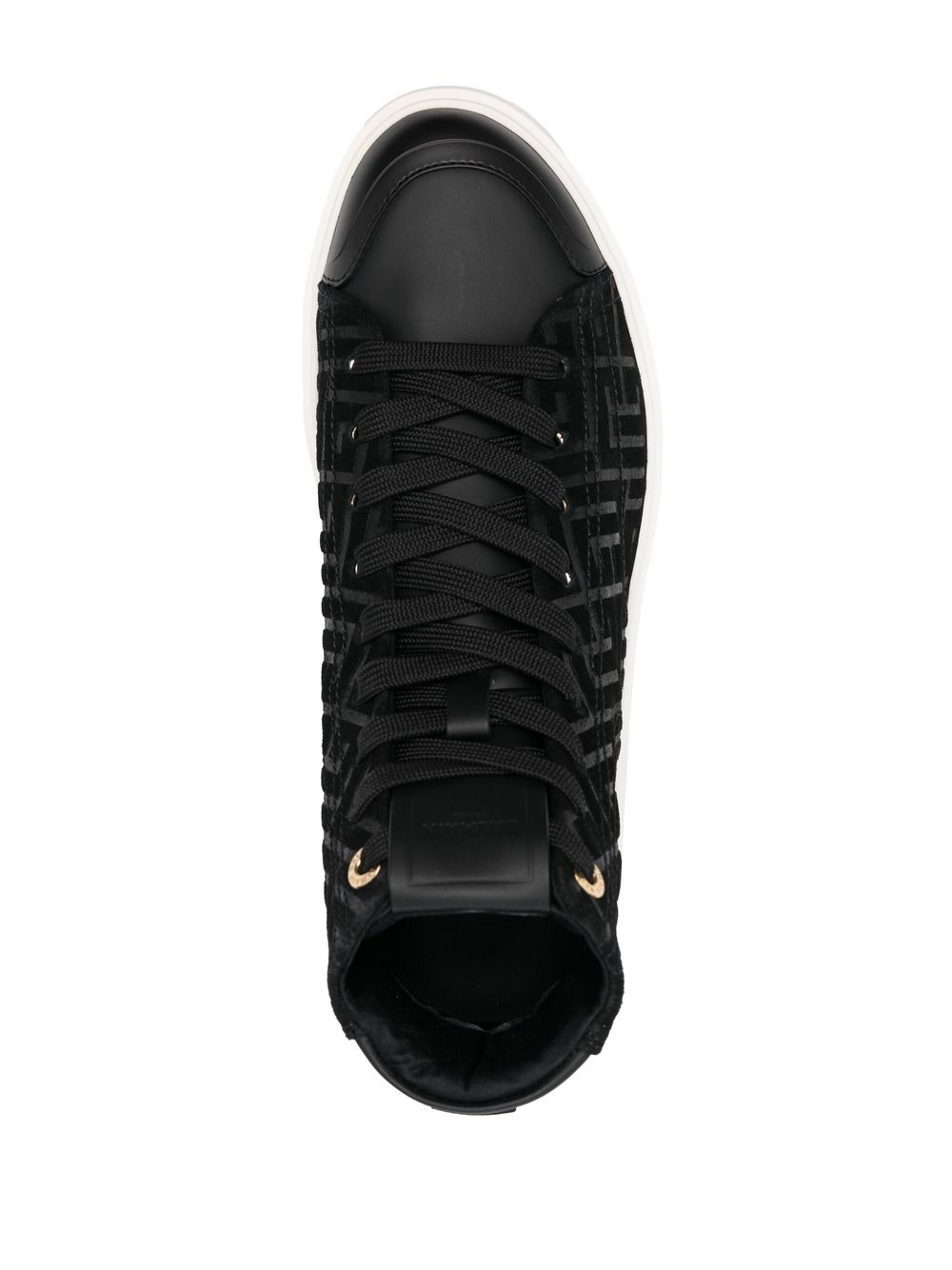 Balmain B-court High-top Sneakers In Black | ModeSens