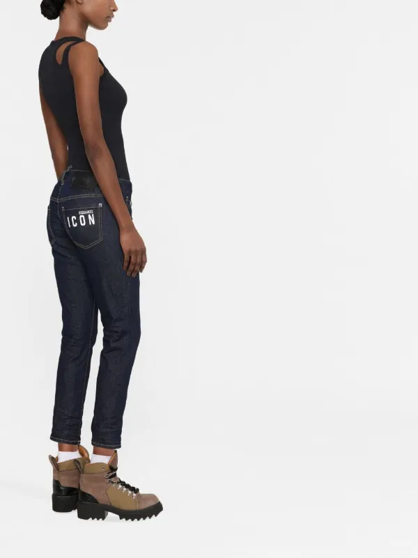 ディースクエアード　クロップドジーンズ Dsquared2 ディースクエアード ビジュートリム クロップド