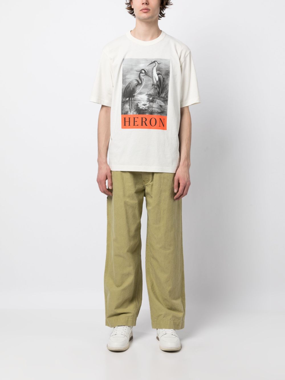 Heron Preston T-shirt met logoprint - Beige