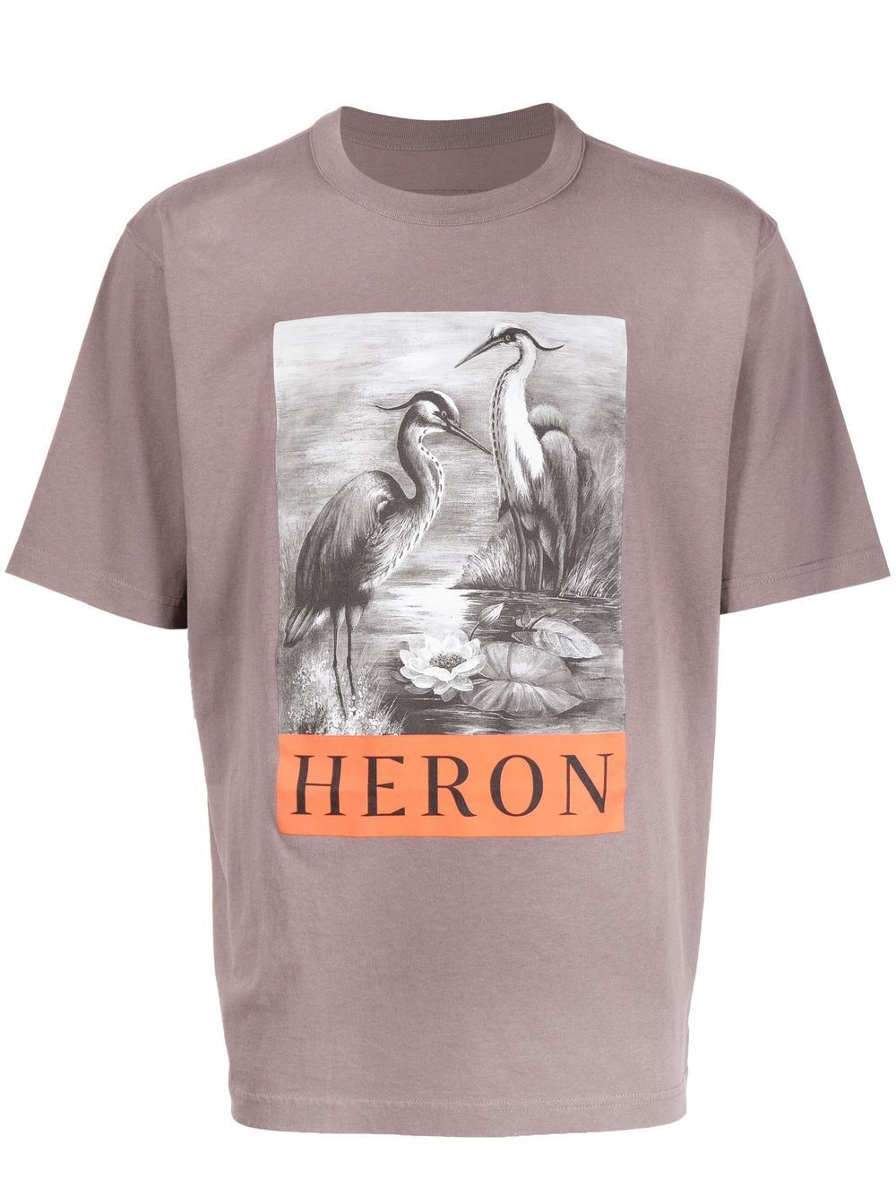 heron preston t-shirt à imprimé graphique - marron