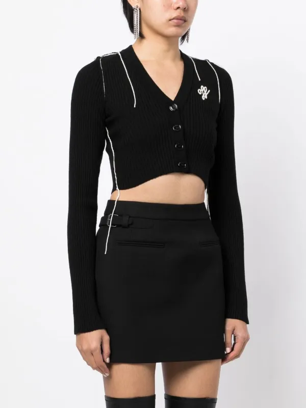 Off-White Outline Cropped Cardigan | Black | FARFETCH
