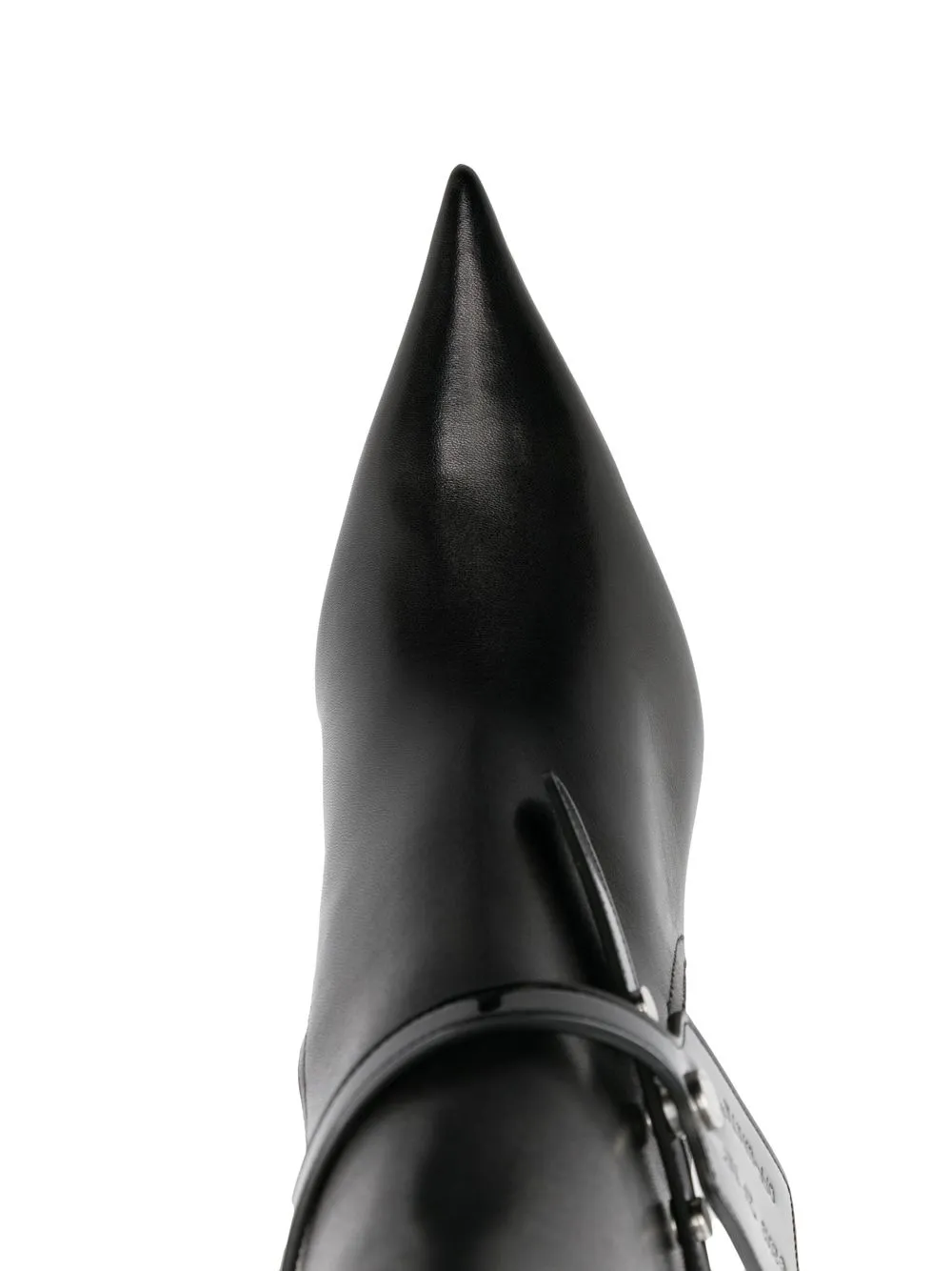 Off-white 110mm Zip Tie Leather Ankle Boots In Black