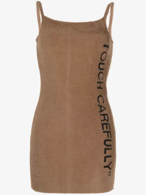 Off-White fuzzy embroidered dress