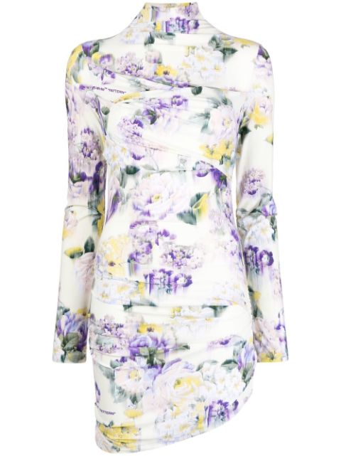 Off-White floral-print draped dress Women