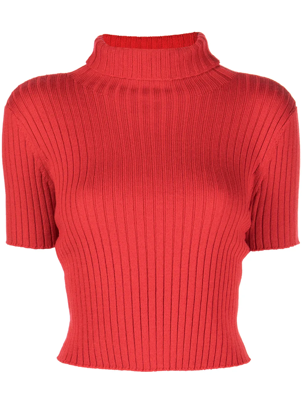 

STAUD Lilou ribbed-knit crop top - Red