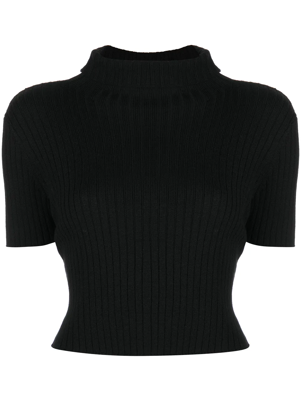 

STAUD Lilou ribbed-knit crop top - Black