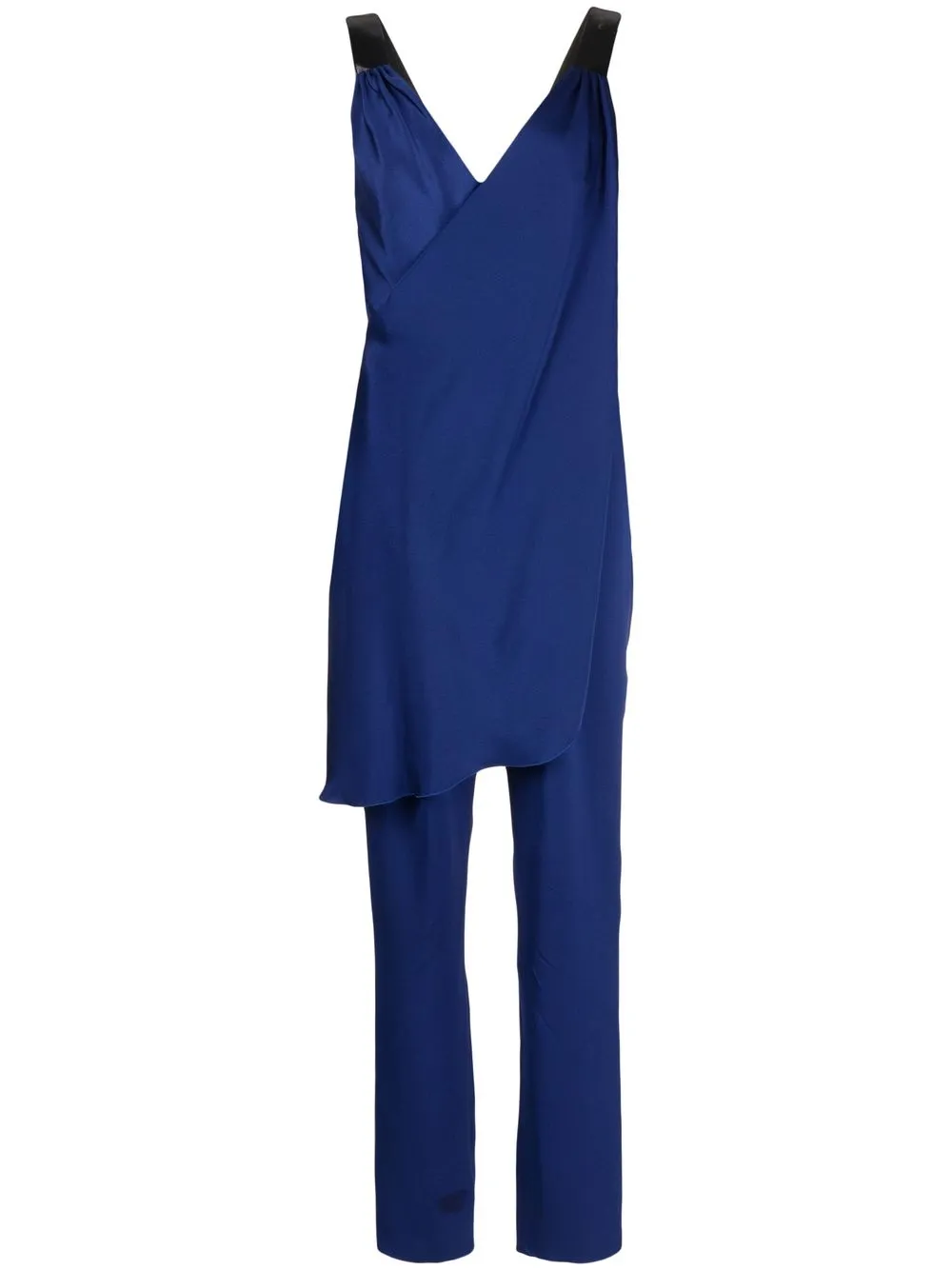 

Giorgio Armani draped-front silk jumpsuit - Blue