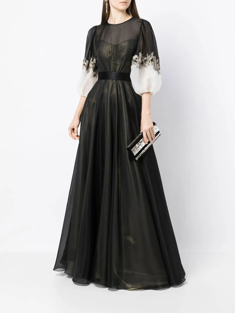 Jenny Packham Flared avondjurk - Zwart