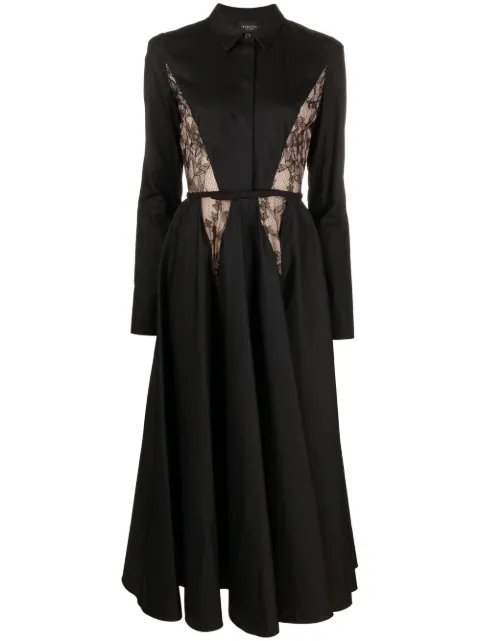 Giambattista Valli lace-panelled midi shirt dress