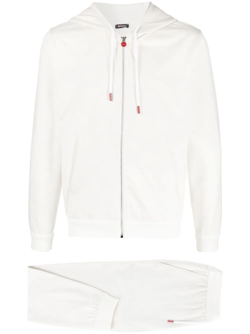 

Kiton pants slim con cordones en la pretina - Blanco