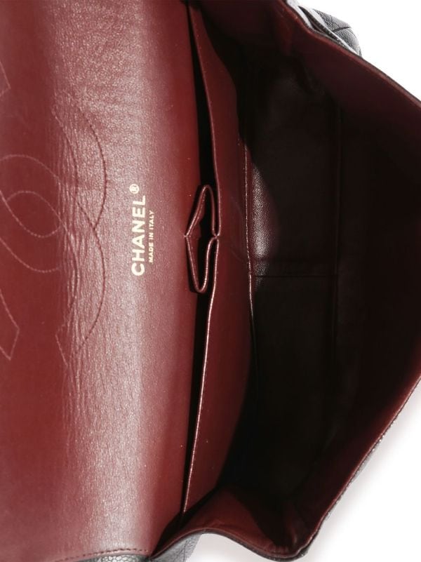 Chanel Pre-owned Double Flap Jumbo Shoulder Bag - Black