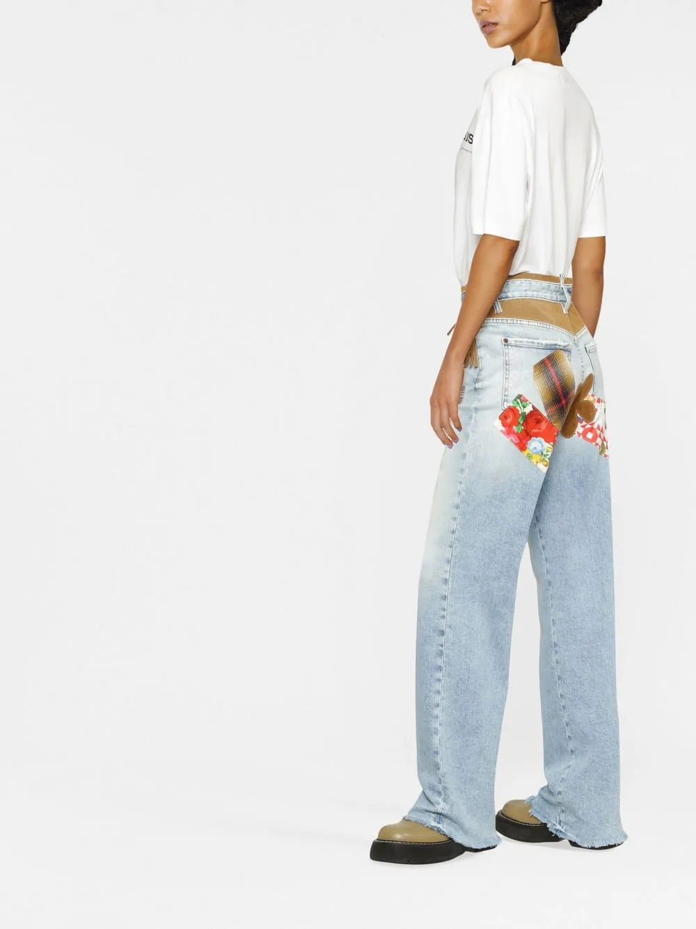  Dsquared2 Bootcut Jeans Mit Fransen   Blau 