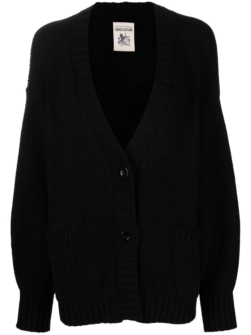 

Semicouture cárdigan con hombros caídos - Negro