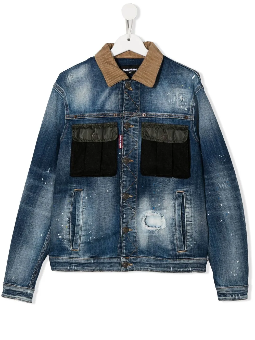 

Dsquared2 Kids distressed-effect panelled denim jacket - Blue