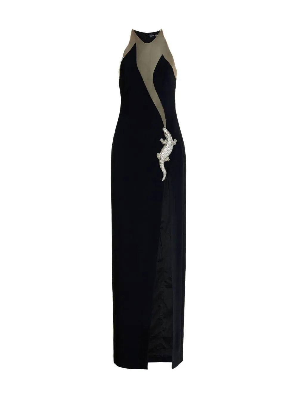 

David Koma Crystal-Embellished Strapless Gown - Negro