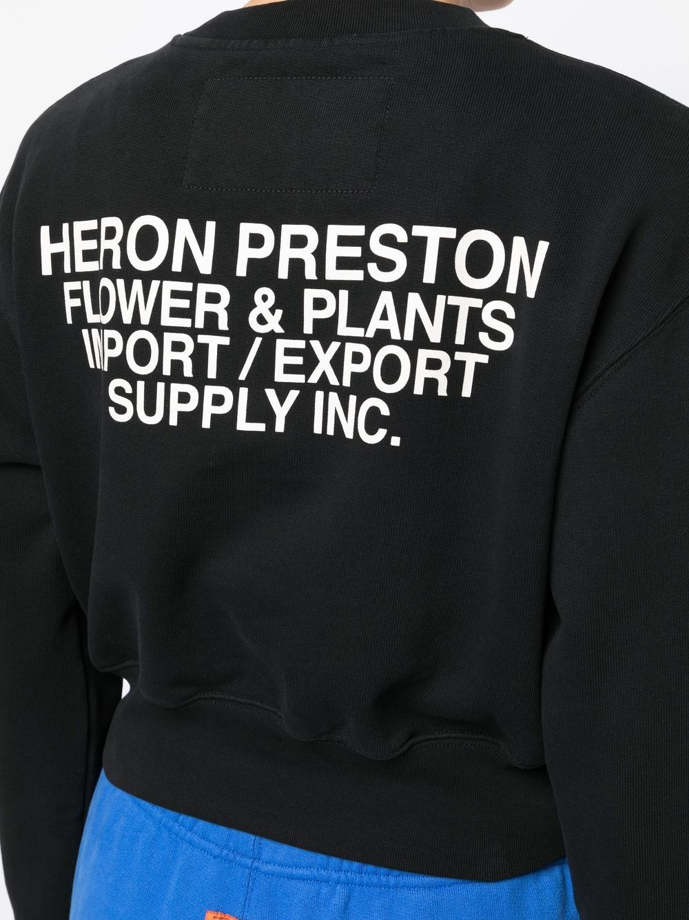 Shop Heron Preston Logo-print Cropped Sweatshirt In Black