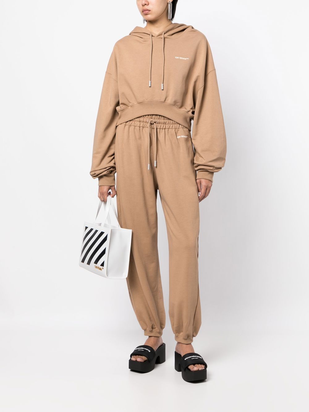 Shop Off-white For All Cotton Track Pants In Brown