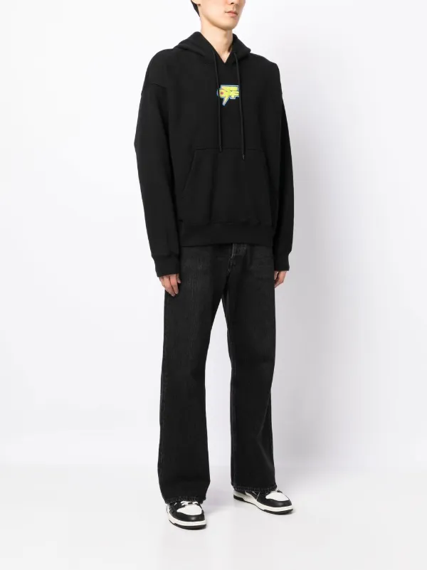 【Off White】 デグレード サンダー スケート パーカー Off-White Thunder Print Skate Hoodie | Black | FARFETCH