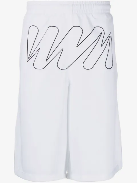 Off-White Wave Outl Diagonal mesh shorts