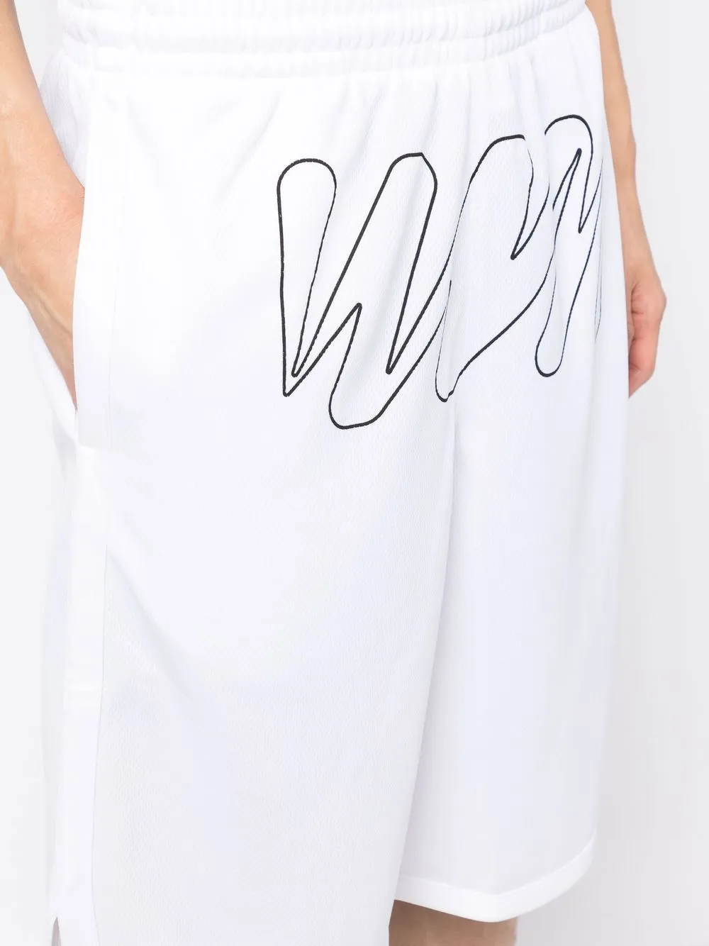 Affordable Off-White Wave Outl Diagonal mesh shorts Men