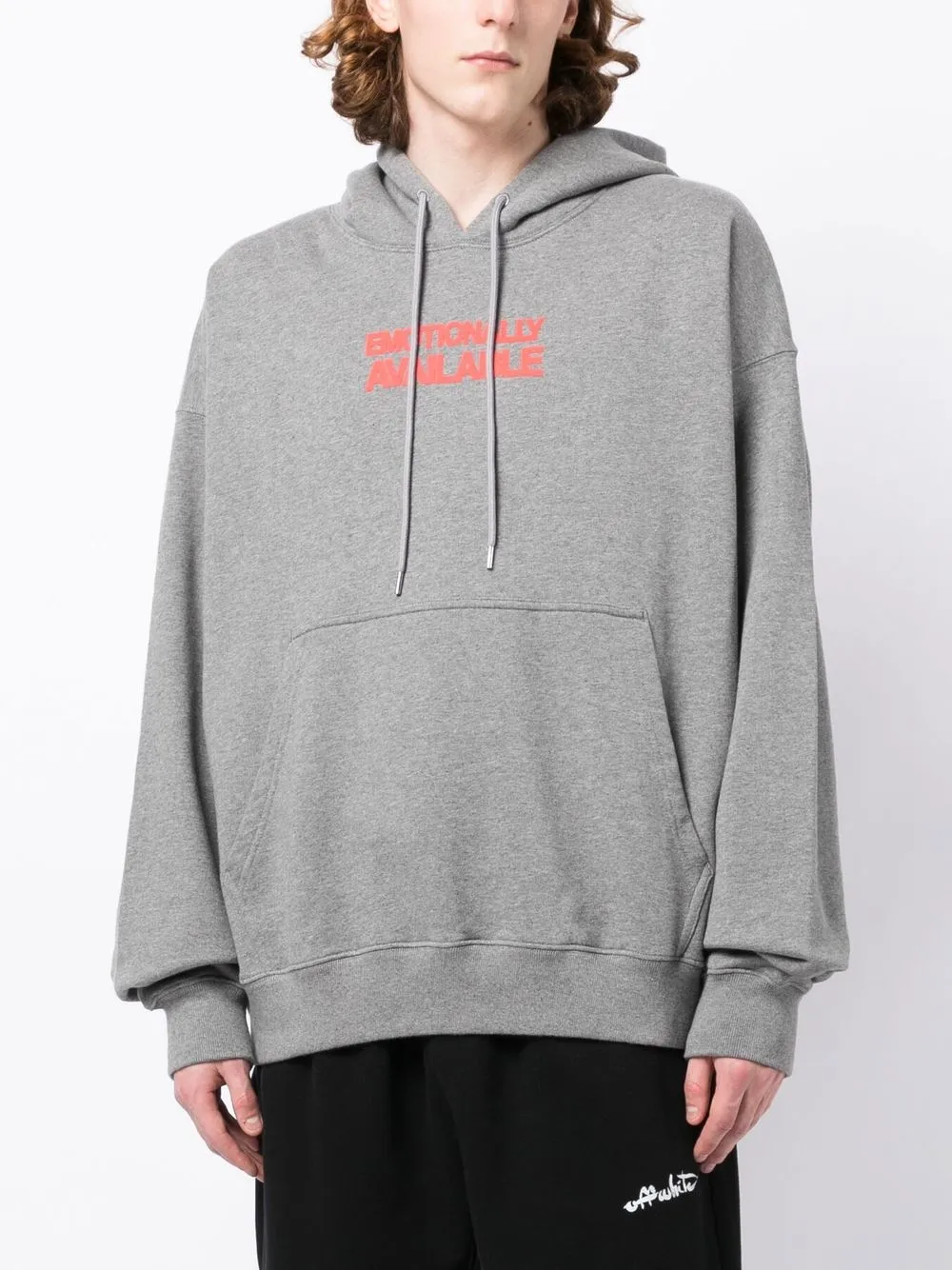 Off White Hoodie Mit Arrows Motiv   Grau 