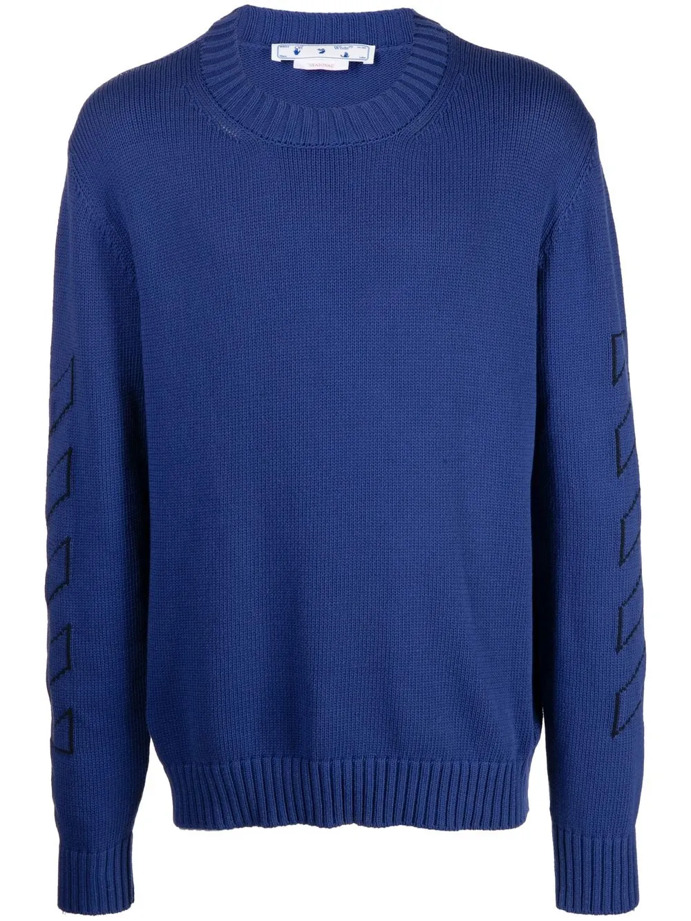 

Off-White suéter tejido con logo bordado - Azul