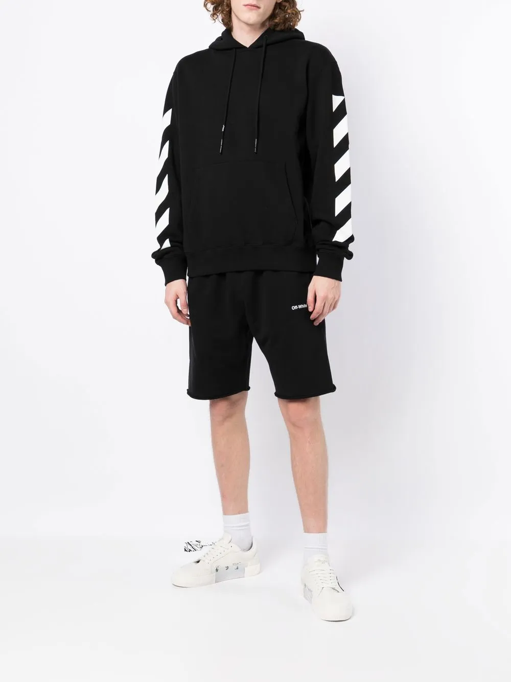Off-White Katoenen trainingsshorts - Zwart