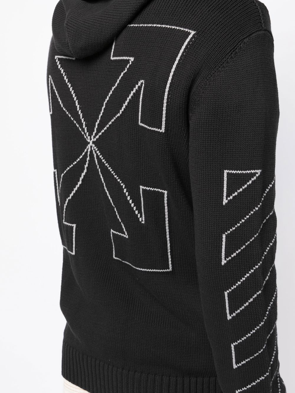 Cheap Off-White Diag Outline knitted zip-up hoodie Men